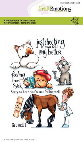 Bild 1 von CraftEmotions Stempel - clearstamps A6 - Get well 1 Carla Creaties - Gute Besserung