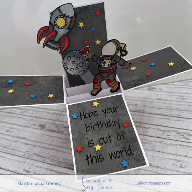 Bild 1 von Crackerbox & Suzy Stamps Cling - Gummistempel Out Of This World Birthday
