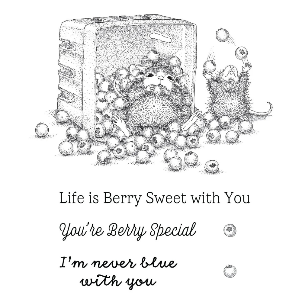 Bild 1 von Spellbinders Blueberry Buddies Cling Rubber Stamp Set - House Mouse Stempelgummi