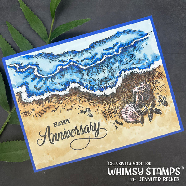 Bild 1 von Whimsy Stamps Rubber Cling Stamp - Seashells and Sunshine Rubber Gummistempel 