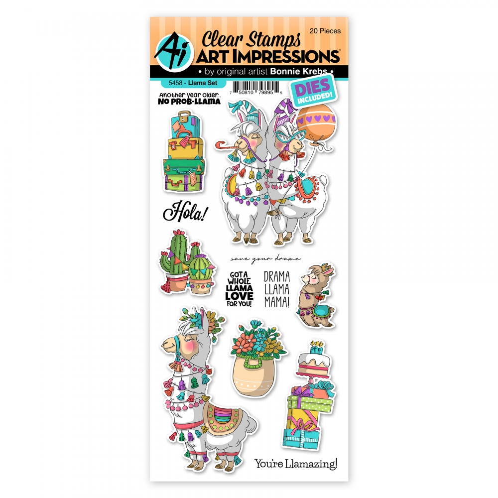 Bild 1 von Art Impressions Clear Stamps Llama - Stempelset inkl. Stanzen