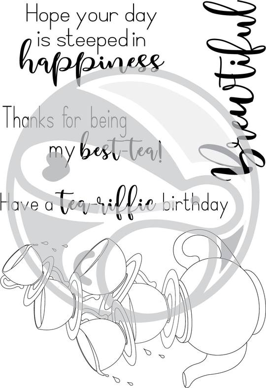 Bild 1 von The Rabbit Hole Designs Clear Stamps - Steeped in Happiness - Kaffeetassen