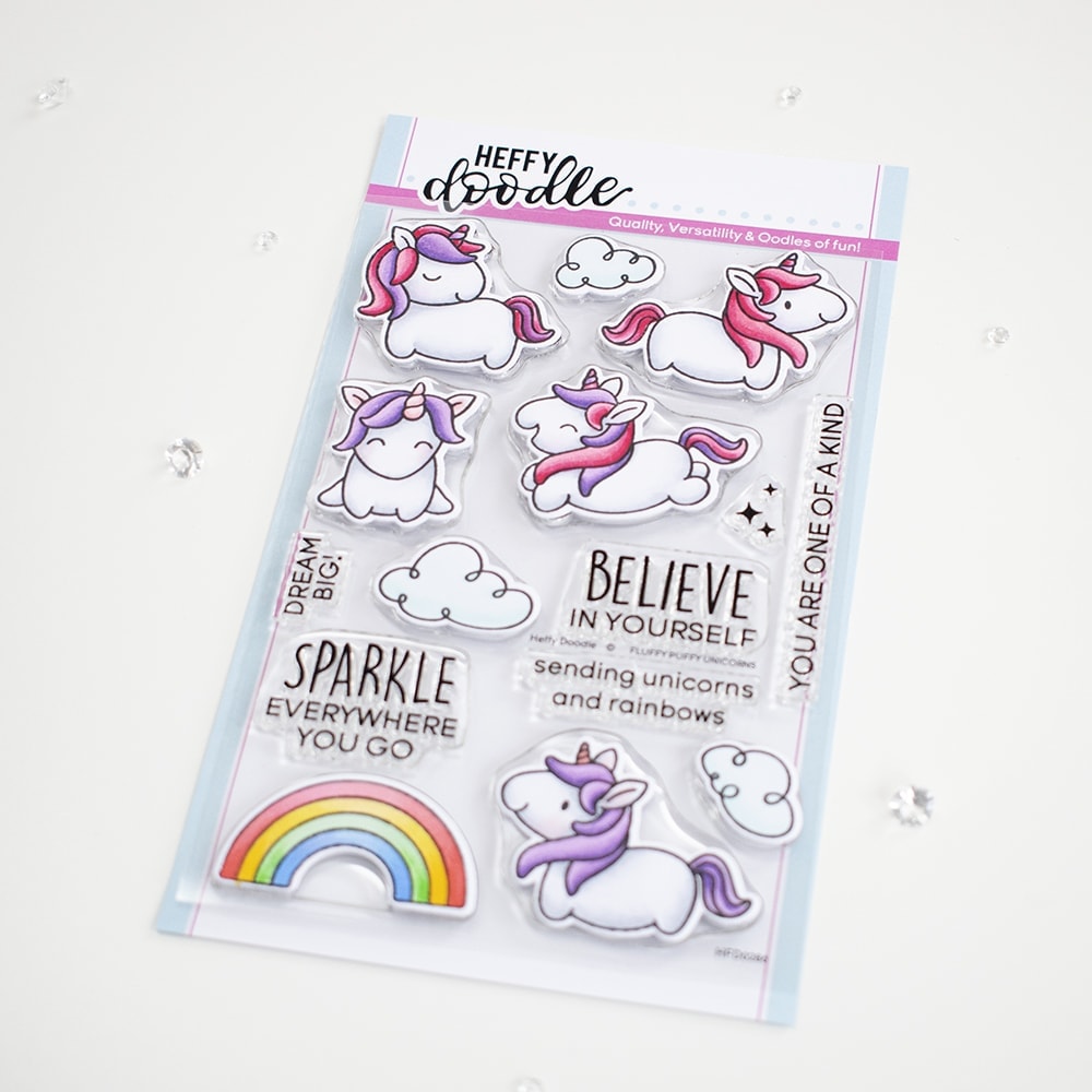 Bild 1 von Heffy Doodle Clear Stamps Set - Fluffy Puffy Unicorns - Stempel Einhorn