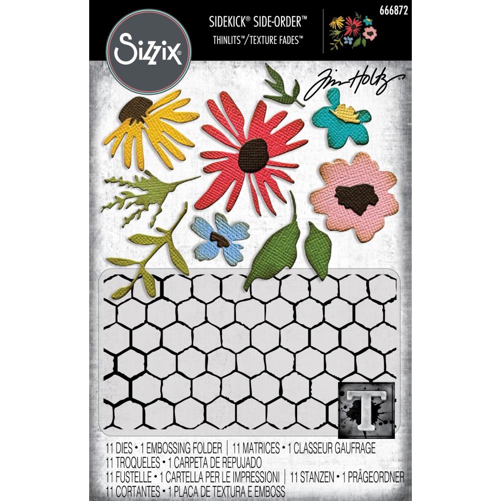 Bild 1 von Sizzix Thinlits Die by Tim Holtz - Stanzschablonen und 2d Embossingfolder - Vault Side-Order Florist