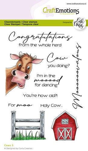 Bild 1 von CraftEmotions Stempel - Clear Stamps A6 - Cow 5 (EN) Carla Creaties
