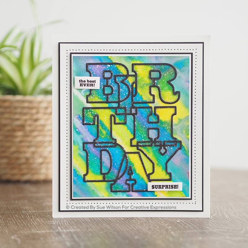 Bild 1 von Creative Expressions Big Bold Words Birthday Craft Die & Stamp Set - Stanze & Stempel