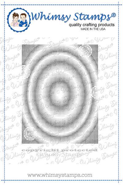 Bild 1 von Whimsy Stamps Rubber Cling Stamp  - Cosmic Half Tone Oval Gummistempel