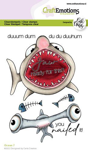 Bild 1 von CraftEmotions Stempel - clearstamps A6 - Ocean 7 Carla Creaties - Hai