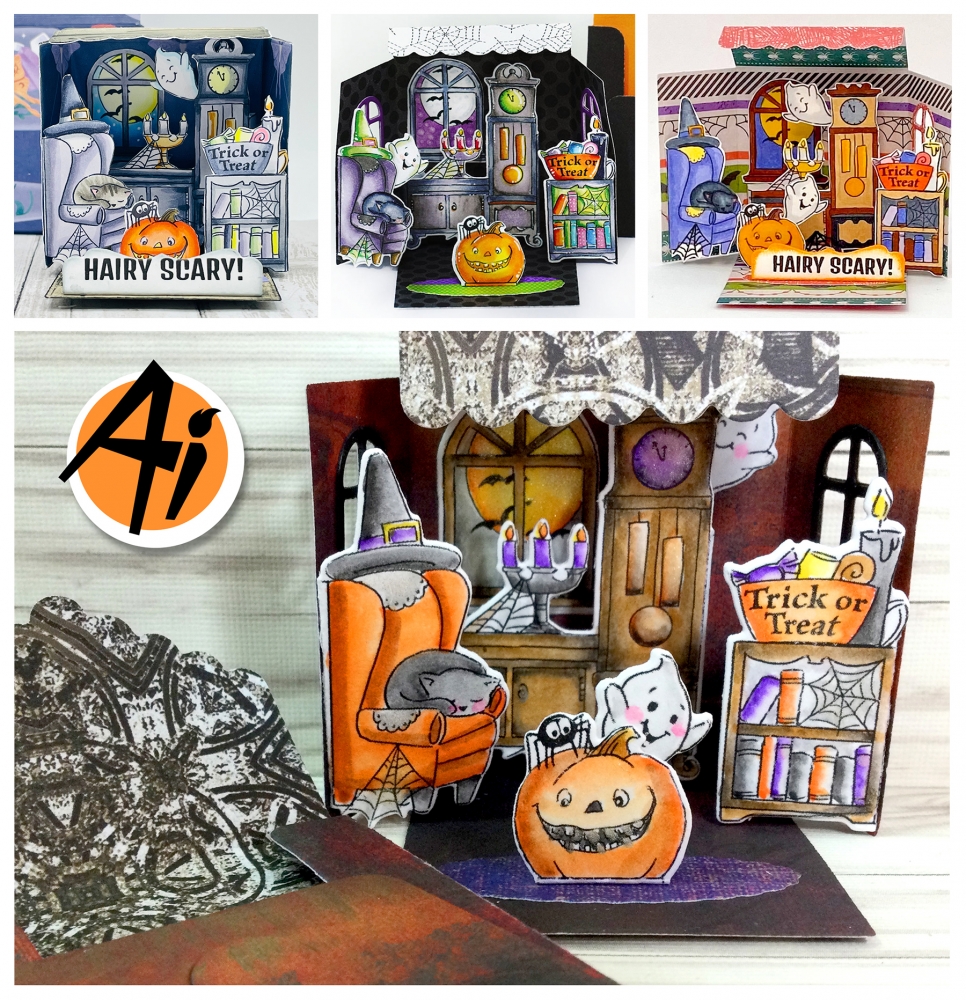 Bild 1 von Art Impressions Clear Stamps with dies MB Halloween - Stempelset inkl. Stanzen