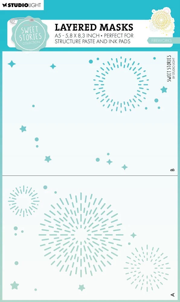 Bild 1 von STUDIOLIGHT Stencil • Sweet Stories Mask Fireworks - Schablone Feuerwerk