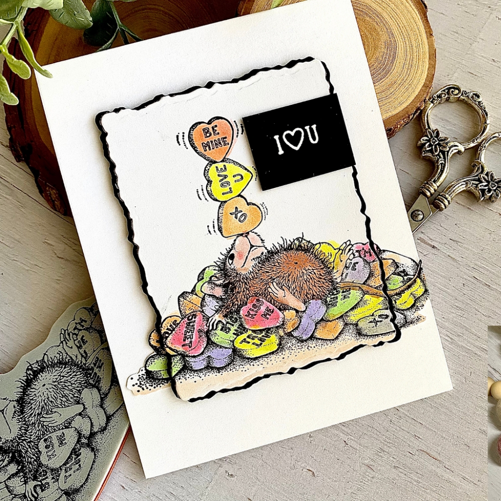 Bild 1 von Spellbinders Candy Hearts Cling Rubber Stamp Set - House Mouse Stempelgummi