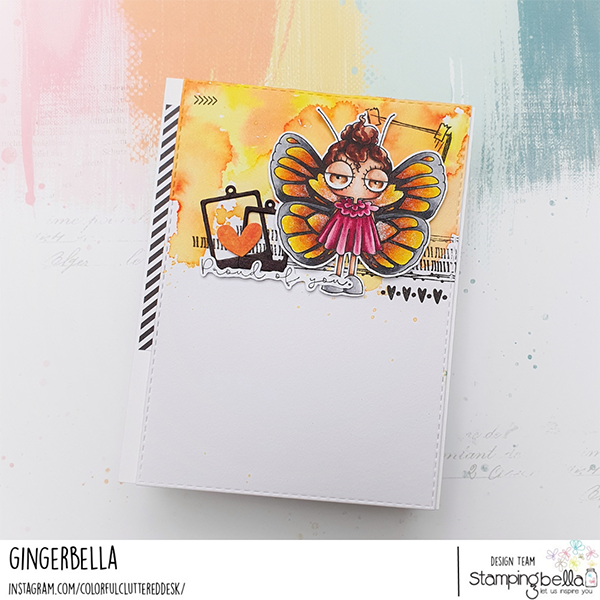 Bild 1 von Gummistempel Stamping Bella Cling Stamp MINI ODDBALL BUTTERFLY GIRL RUBBER STAMP