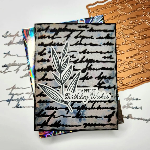 Bild 1 von Spellbinders Deckled Edge Script Etched Dies - Stanz-Set Script  Hintergrund und Rahmen