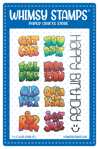 Bild 1 von Whimsy Stamps Clear Stamps - Sentiment Tiles - Happy Birthday