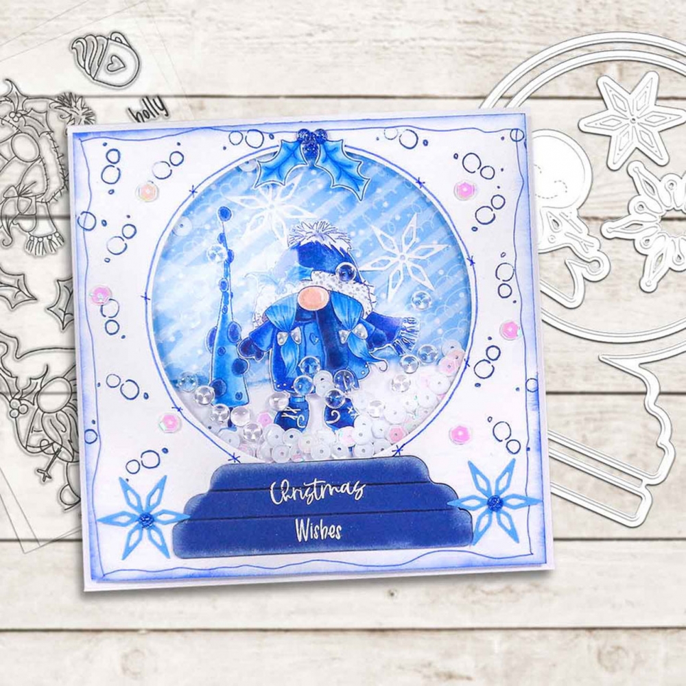 Bild 1 von Polkadoodles Clear Stamps - Gnome Jolly Holly Wishes - Weinachten Wünsche