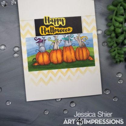 Bild 1 von Art Impressions Clear Stamps Pumpkin Mice Flip Card - Mäuse mit Kürbissen