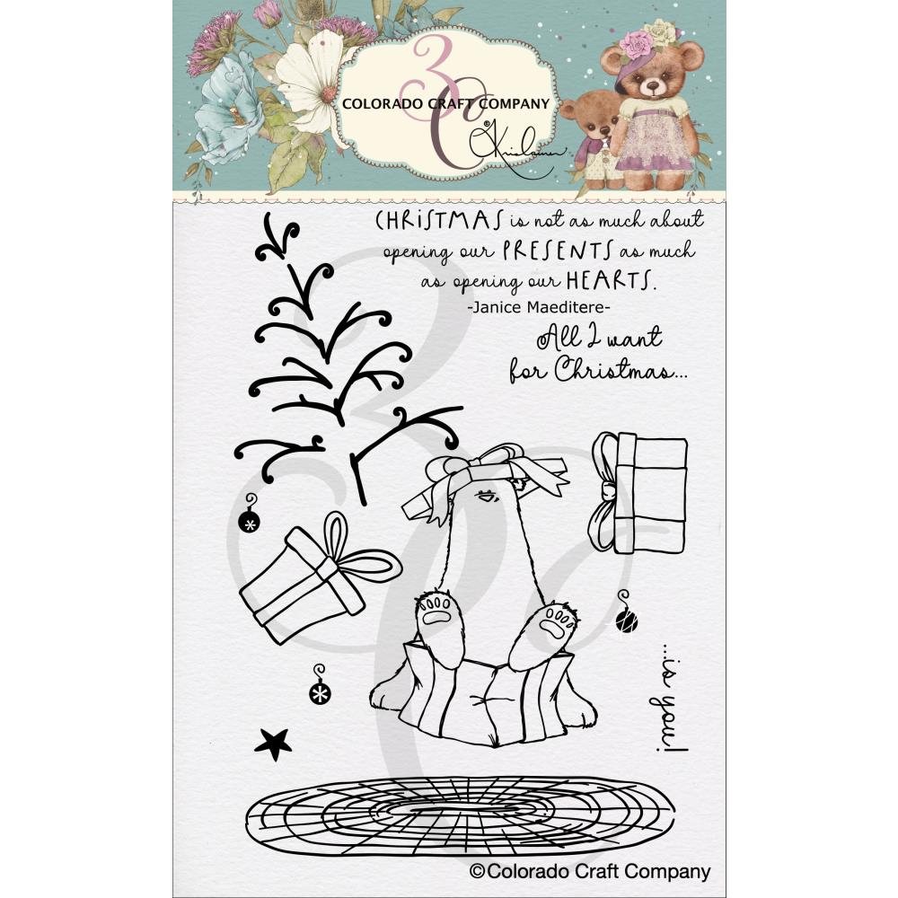 Bild 1 von Colorado Craft Company Clear Stamps - Present Bear-By Kris Lauren
