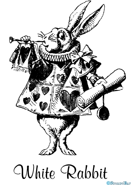 Stempelbar Stempelgummi Alice Im Wunderland Das Weisse Kaninchen Mit Trompete Stempelbar Onlineshop