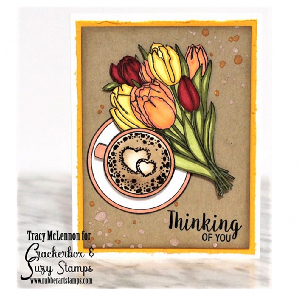Bild 1 von Crackerbox & Suzy Stamps Cling - Gummistempel Coffee Cup Top View and Hearts