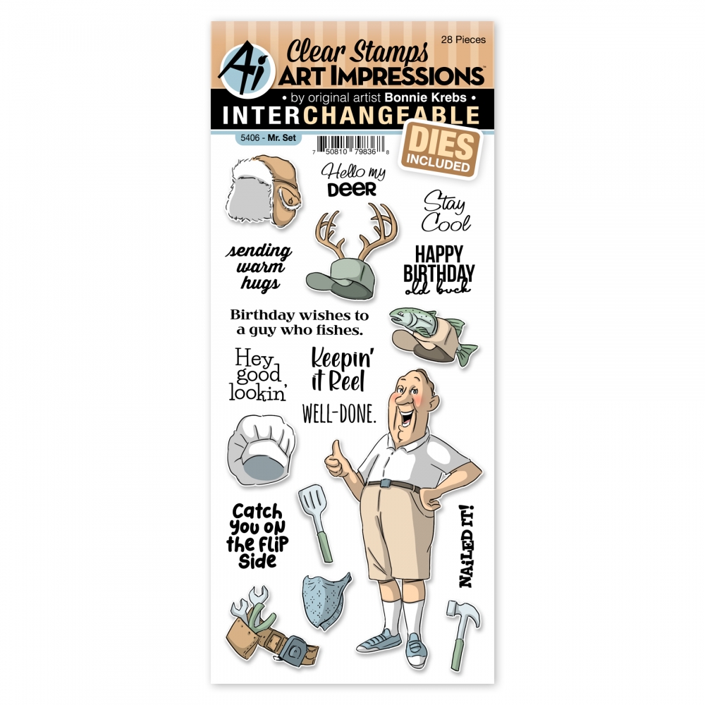 Bild 1 von Art Impressions Clear Stamps with dies Mr. Set - Stempelset inkl. Stanzen