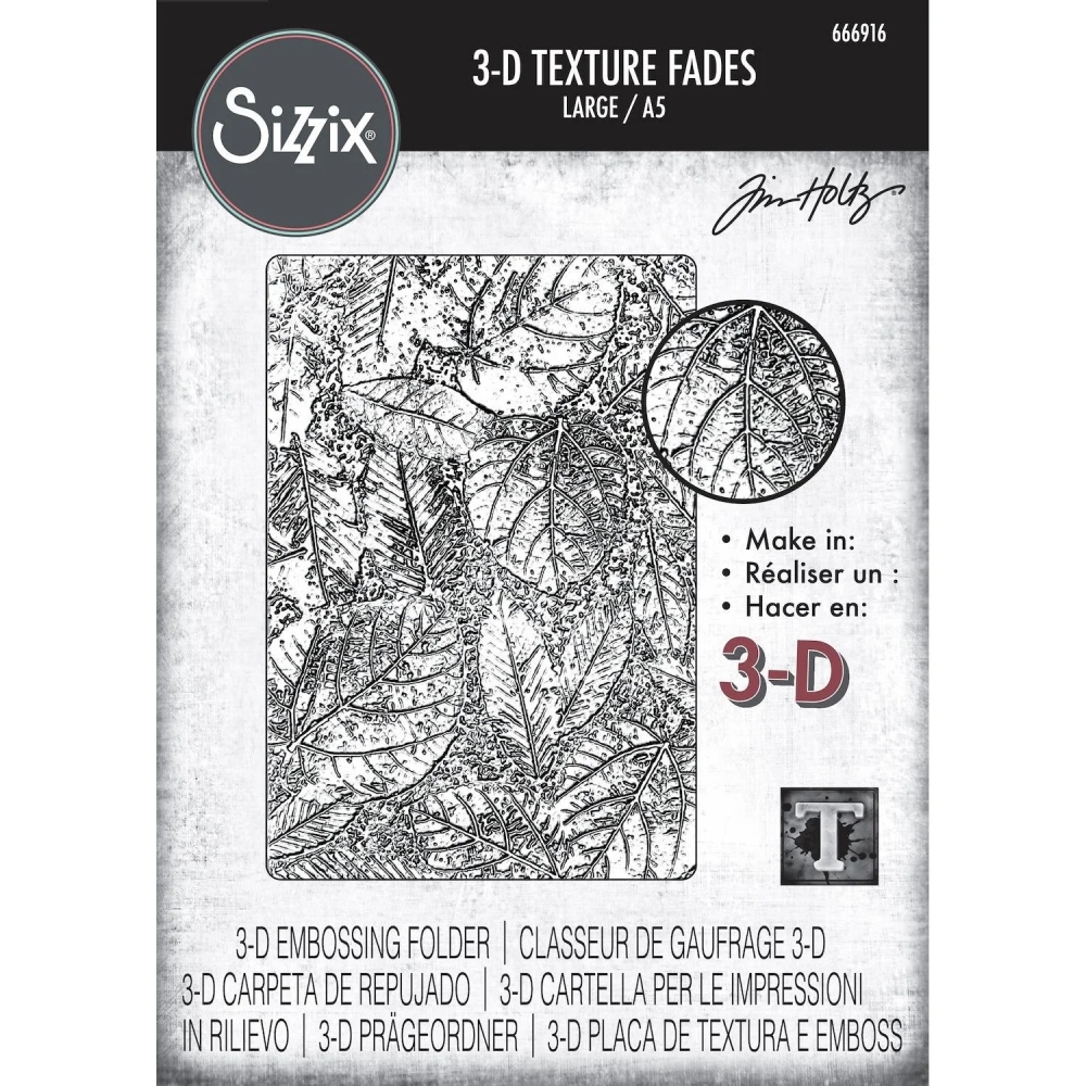 Bild 1 von Sizzix Tim Holtz Sizzix 3D Large A5 Embossing Folder Foliage - Prägefolder - Foliage