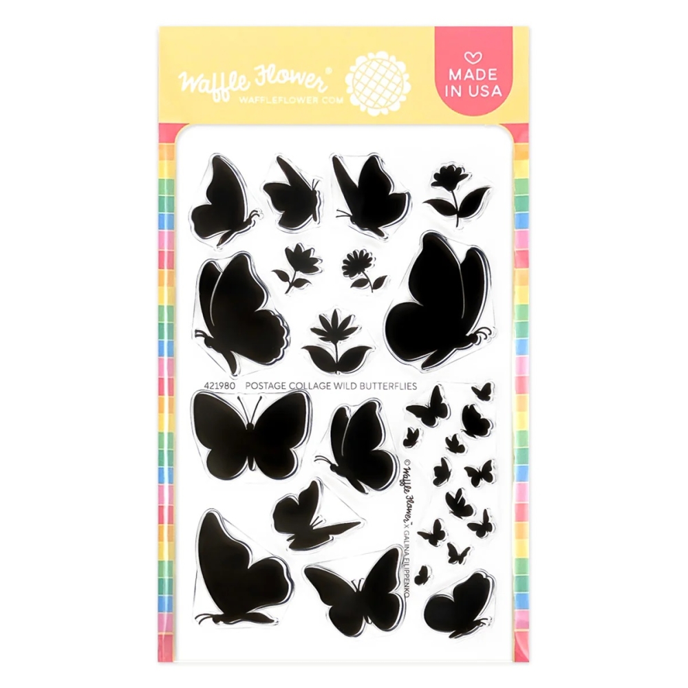Bild 1 von Waffle Flower Postage Collage Wild Butterflies Stamp Set - Stempel-Set
