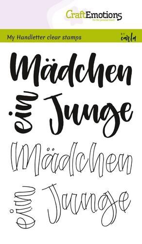 Bild 1 von CraftEmotions Stempel - clearstamps A6 - handletter - Mädchen, Junge (DE) Carla Kamphuis