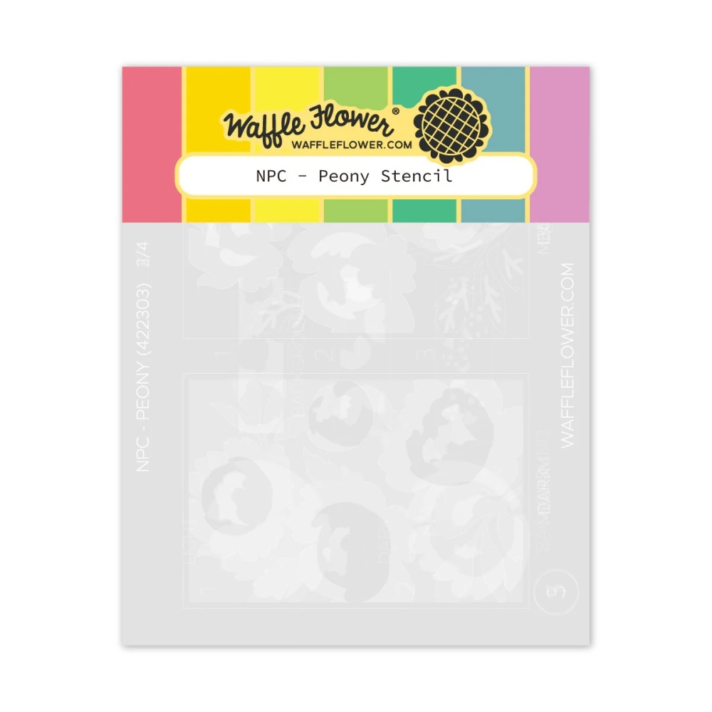 Bild 1 von Waffle Flower  Nesting Postage Collage Peony Stencil - Stencil-Set