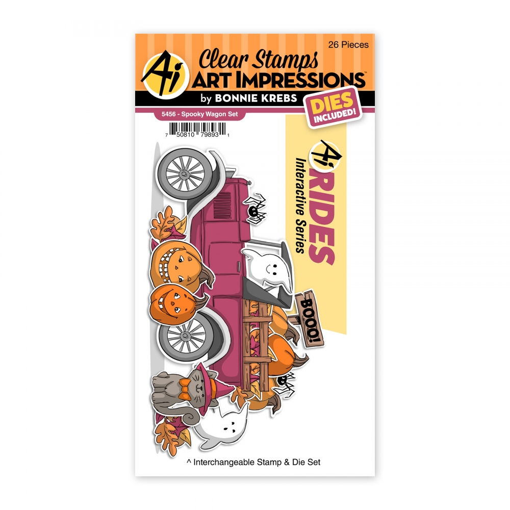 Bild 1 von Art Impressions Clear Stamps with dies Spooky Wagon Set - Stempelset inkl. Stanzen