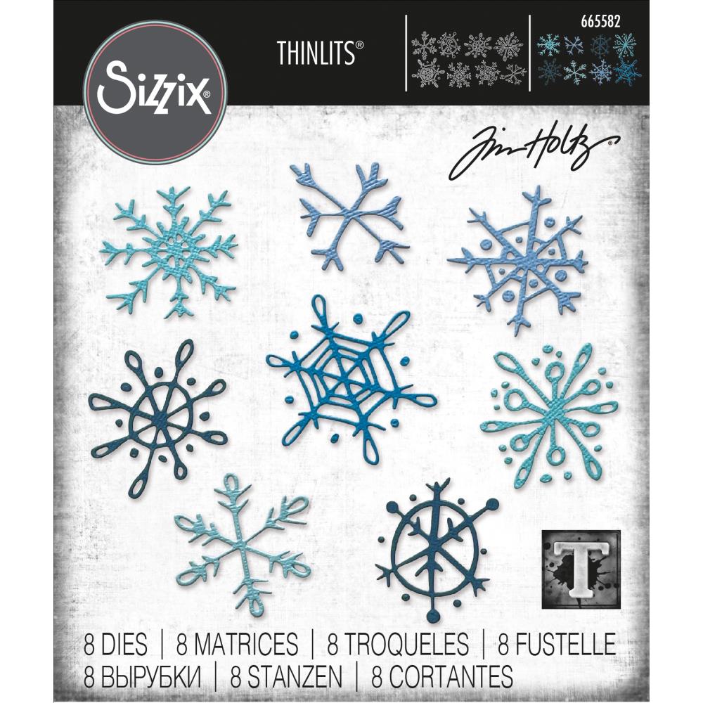 Bild 1 von Sizzix Thinlits Die by Tim Holtz - Stanzschablone - Scribbly Snowflakes - Schneeflocken