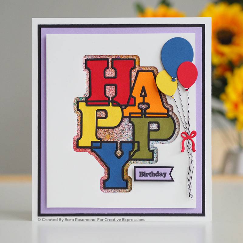 Bild 1 von Creative Expressions Big Bold Words Happy Craft Die & Stamp Set - Stanze & Stempel