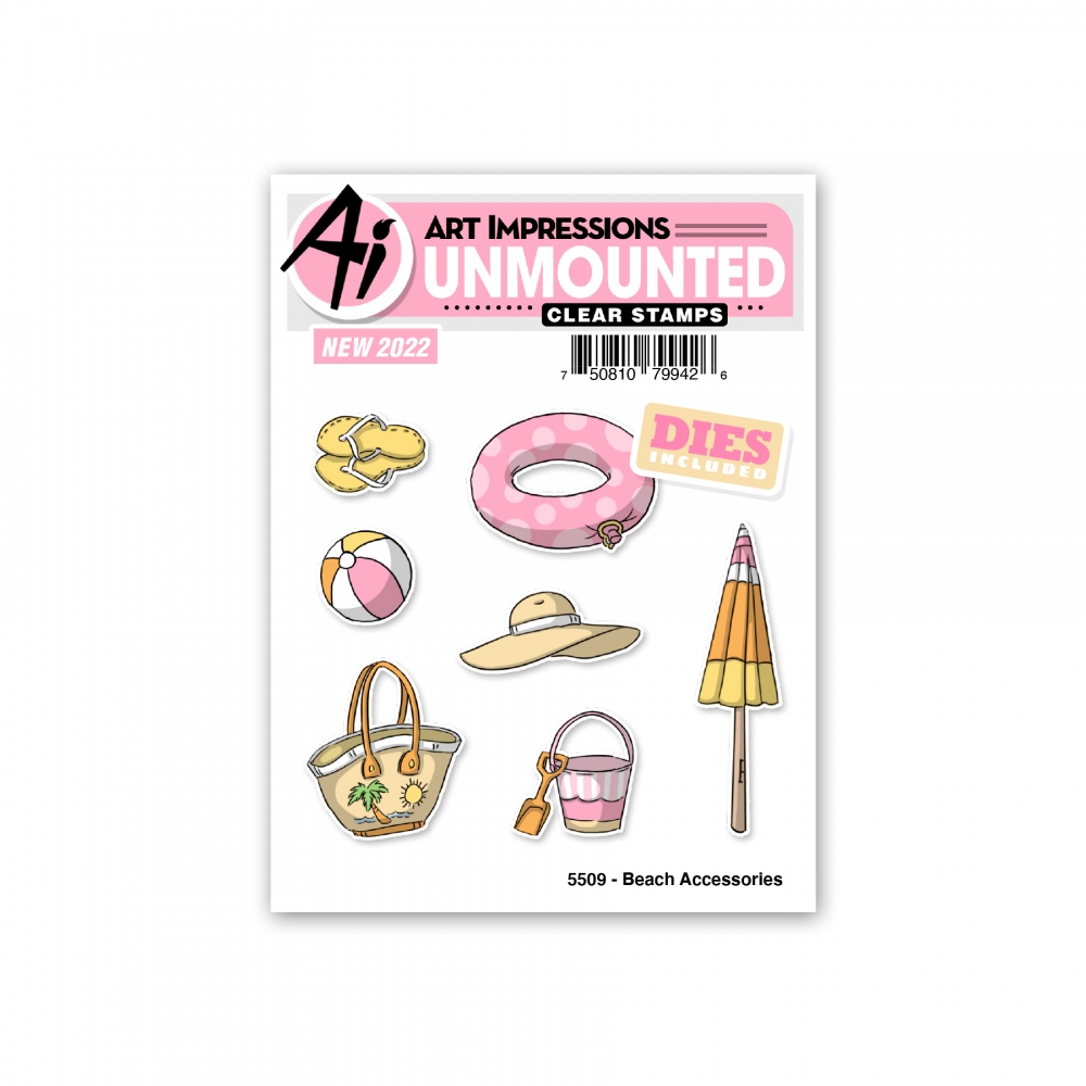 Bild 1 von Art Impressions Clear Stamps Beach Accessories - Strand Stempelset inkl. Stanzen
