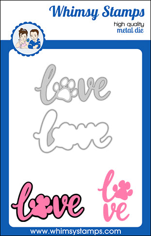 Bild 1 von Whimsy Stamps Die Stanze - Love Paw Word and Shadow Die Set