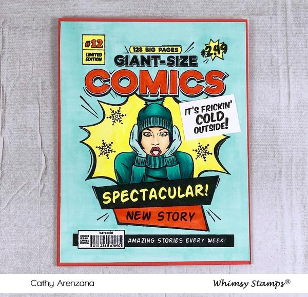 Bild 1 von Whimsy Stamps Rubber Cling Stamp  - Comic Book Page Gummistempel Comicheftseite