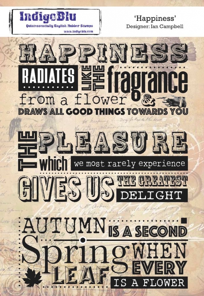 Bild 1 von IndigoBlu Gummistempel - Happiness A5 Red Rubber Stamp by Ian Campbell