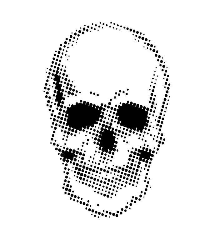Bild 1 von CE Stencil by Andy Skinner Skinner Half Tone Skull - Totenkopf