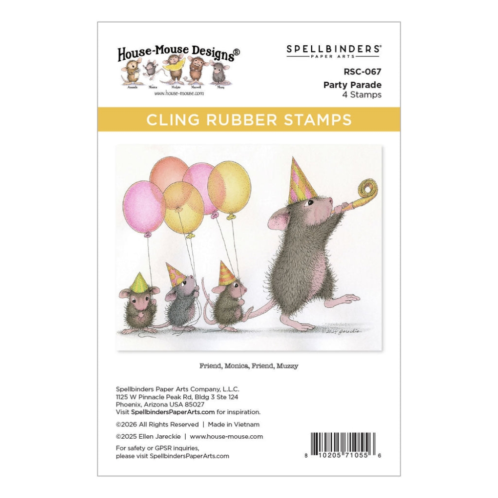 Bild 1 von Spellbinders Party Parade Cling Rubber Stamp Set - House Mouse Stempelgummi