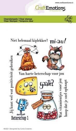 Bild 1 von CraftEmotions Stempel - clearstamps A6 - beterschap 1 Carla Creaties - Gute Besserung