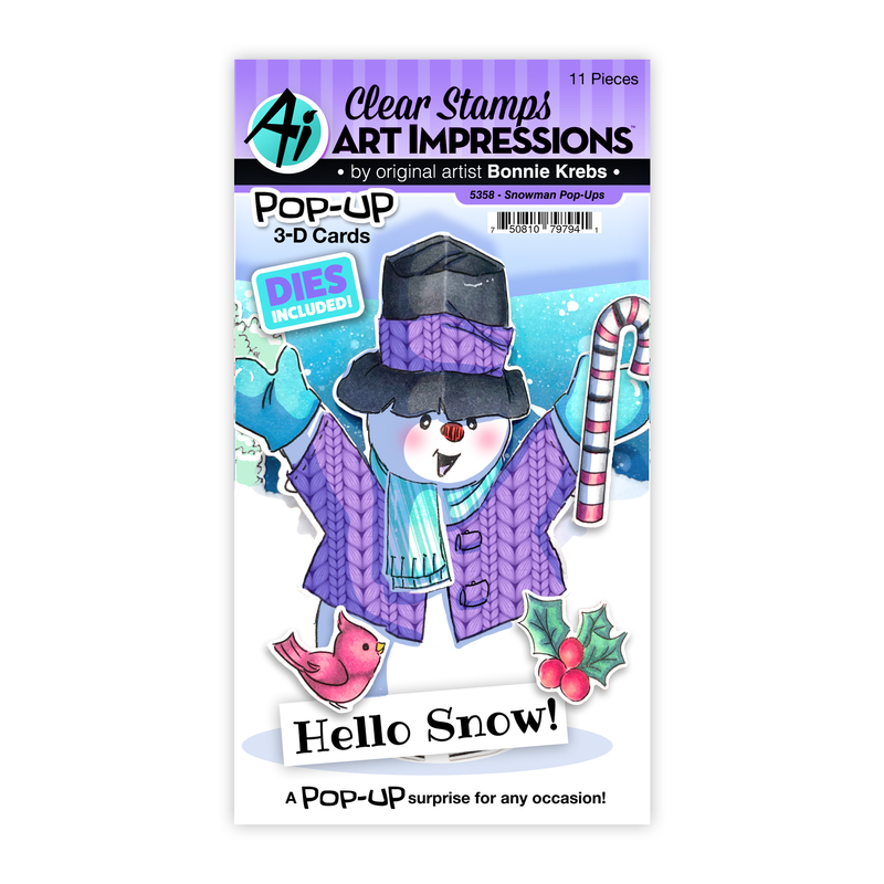 Bild 1 von Art Impressions Clear Stamps Snowman Pop-Ups -Pop-Up Schneemann - Stempelset inkl. Stanzen