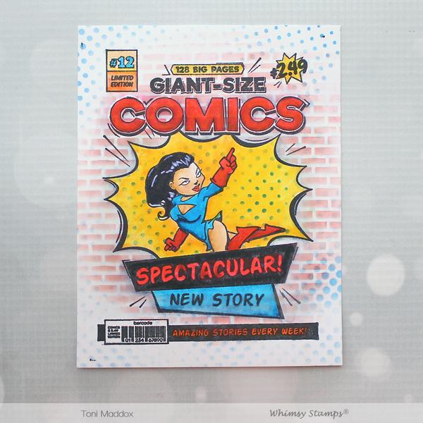 Bild 1 von Whimsy Stamps Rubber Cling Stamp  - Comic Book Page Gummistempel Comicheftseite