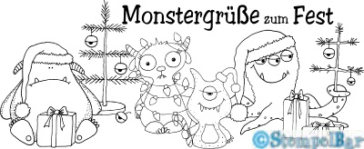Bild 1 von StempelBar Stempelgummi Monstergrüße zum Fest