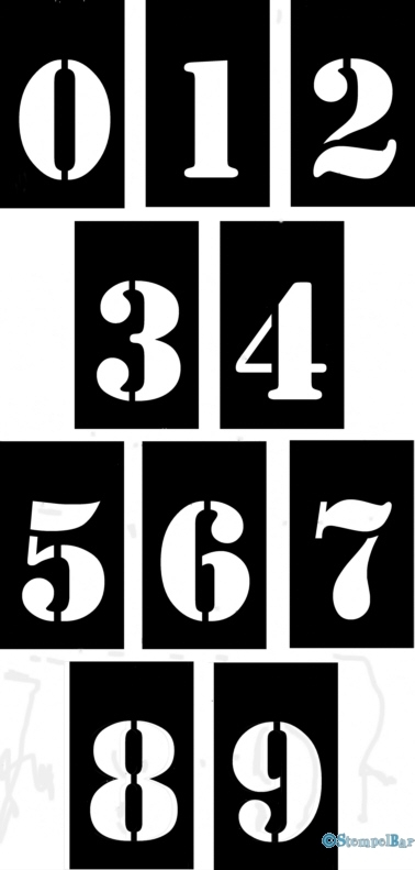 Bild 1 von StempelBar Stempelgummi Stencil Zahlen