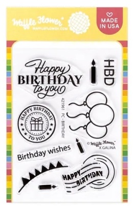 Bild 1 von Waffle Flower Postage Collage Birthday Stamp Set - Stempel