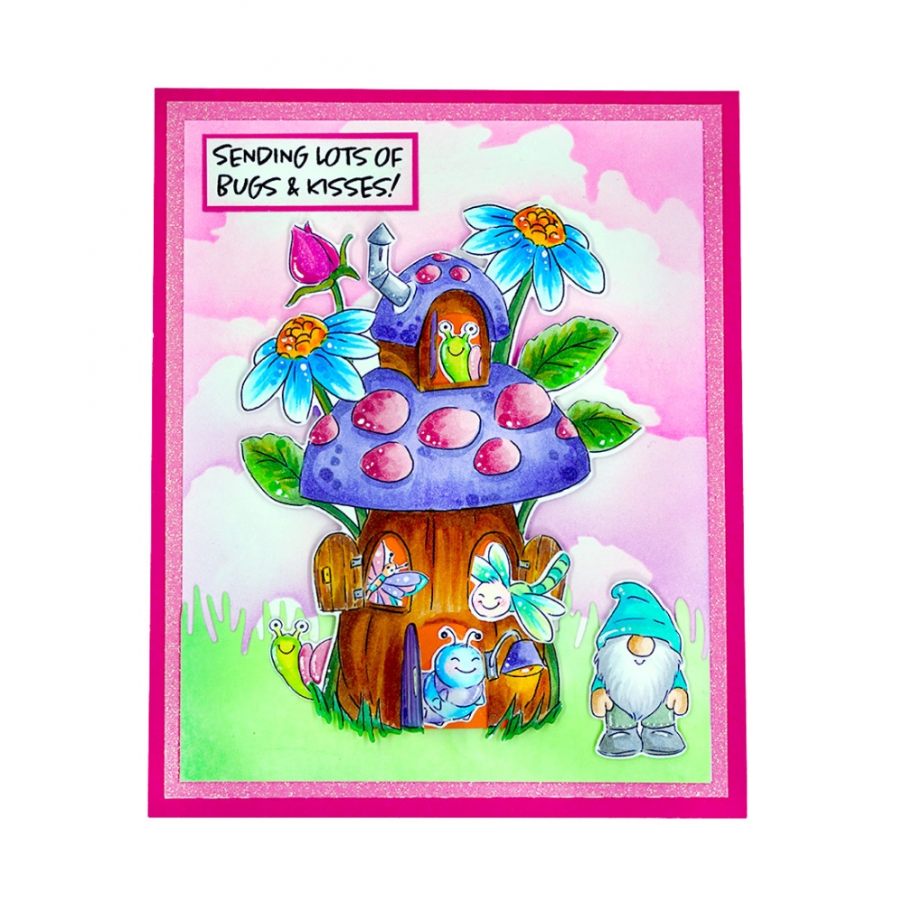 Bild 1 von Art Impressions Clear Stamps with dies Mushroom Cubbies - Stempelset inkl. Stanzen