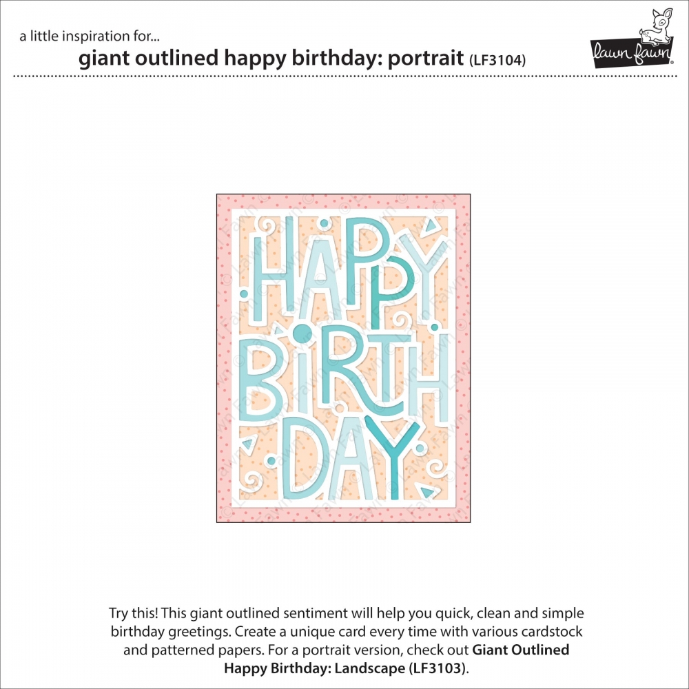 Bild 1 von Lawn Fawn Cuts  - Stanzschablone - giant outlined happy birthday: portrait