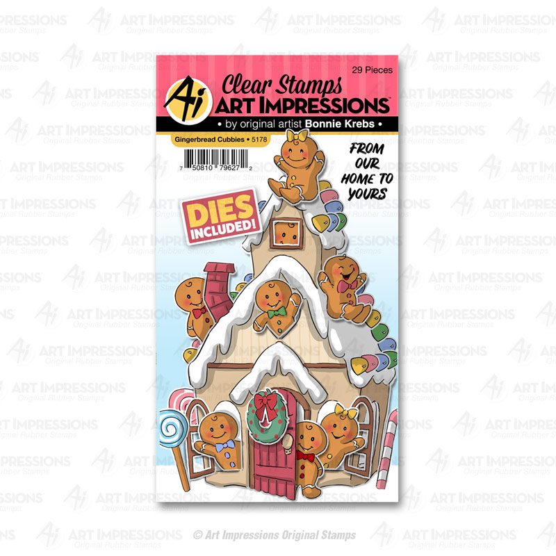 Bild 1 von Art Impressions Clear Stamps with dies Gingerbread Cubbies - Stempelset inkl. Stanzen