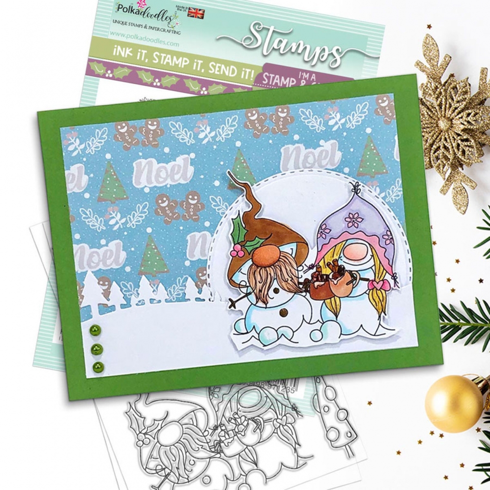 Bild 1 von Polkadoodles Clear Stamps - Gnome Jolly Holly Wishes - Weinachten Wünsche