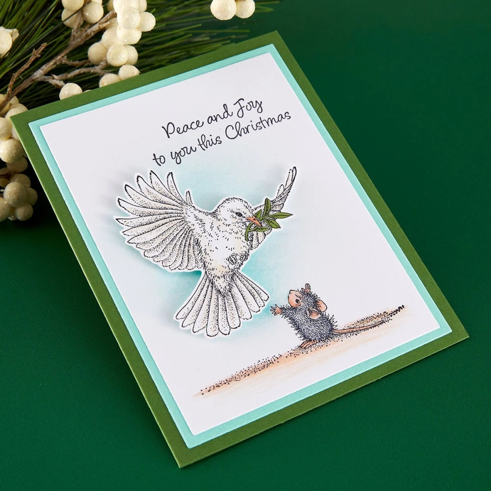 Bild 1 von Spellbinders Sending Peace Cling Rubber Stamp Set - House Mouse Stempelgummi