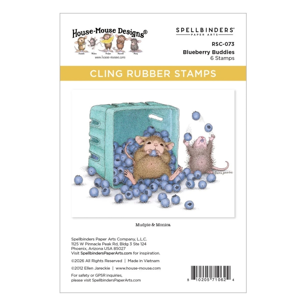 Bild 1 von Spellbinders Blueberry Buddies Cling Rubber Stamp Set - House Mouse Stempelgummi