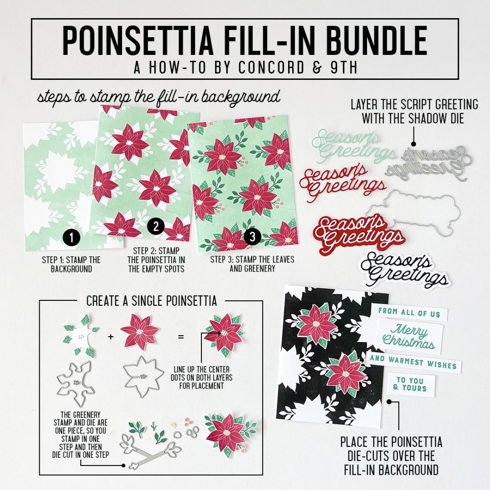 Bild 1 von Concord & 9th Clear Stamp - POINSETTIA FILL-IN - Weihnachtsstern